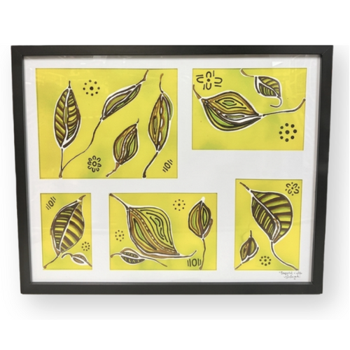 Sandra Angus Aboriginal Art Framed Canvas (62cm x 44.5cm) - Boab Festival