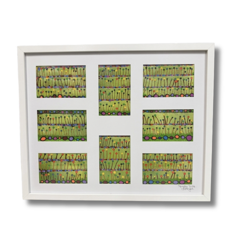 Sandra Angus Aboriginal Art Framed Canvas (62cm x 44.5cm) - Festival Of Flowers Western Australia