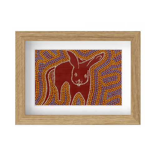 Framed Aboriginal Art PRINT (13cm x 18cm) - Bilby