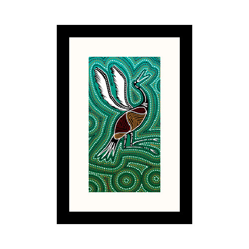 Framed Aboriginal Art Print (30cm x 40cm) Brolga