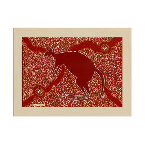 Framed Aboriginal Art PRINT (13cm x 18cm) - Bohra Kangaroo