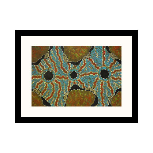 Framed Aboriginal Art Print [40cm x 30cm] Coopa Basin