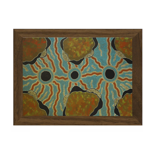 Framed Aboriginal Art PRINT (13cm x 18cm) - Cooper Basin