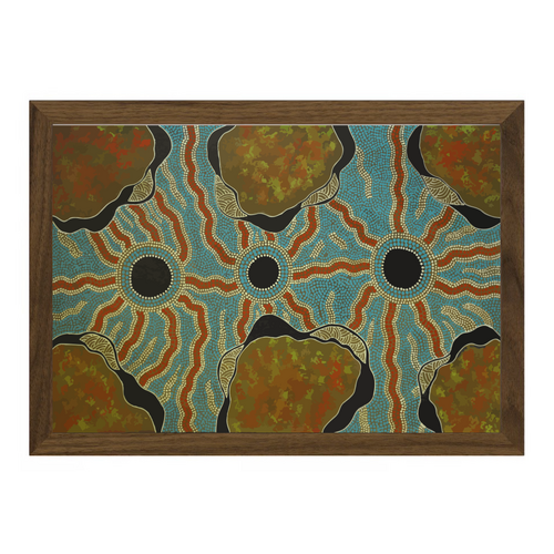 Framed Aboriginal Art Print [21cm x 30cm] - Coopa Basin