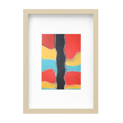 Framed Aboriginal Art Print [21cm x 30cm] - Generational Pathways