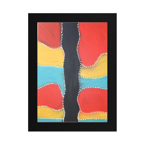 Framed Aboriginal Art PRINT (13cm x 18cm) - Generational Pathways
