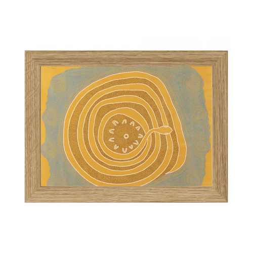 Framed Aboriginal Art PRINT (13cm x 18cm) - the Great Watersnake