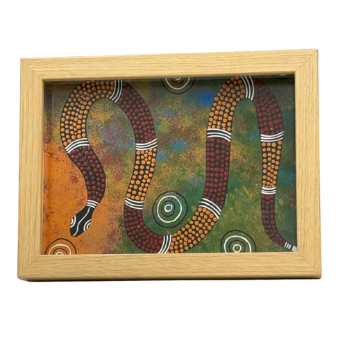 Framed Aboriginal Art Print (15cm x 20cm) - the Great Watersnake