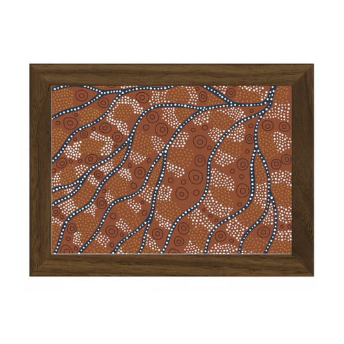 Framed Aboriginal Art PRINT (13cm x 18cm) - Rivers Flowing