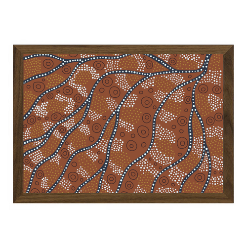 Framed Aboriginal Art Print [21cm x 30cm] - The Rivers Flowing