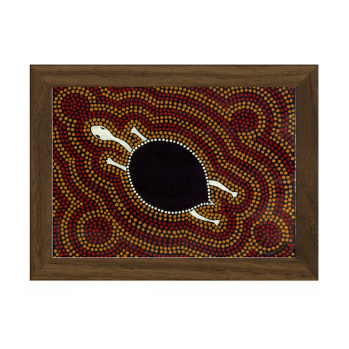 Framed Aboriginal Art PRINT (13cm x 18cm) - Wayamba the Turtle