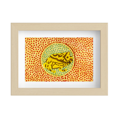 Framed Aboriginal Art PRINT (13cm x 18cm) - Tiddalik the Frog: The Flood Maker
