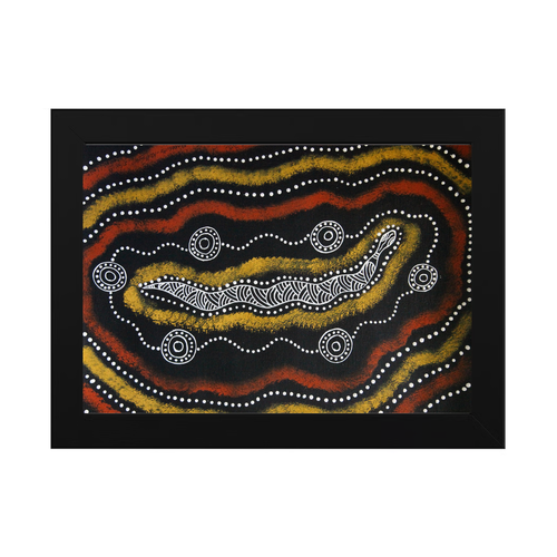 Framed Aboriginal Art PRINT (13cm x 18cm) - Woma Python