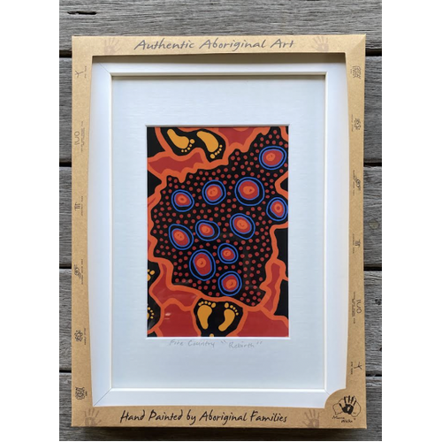 Murra Wolka Large Framed Aboriginal Art Print (25cm x 34cm) - Rebirth