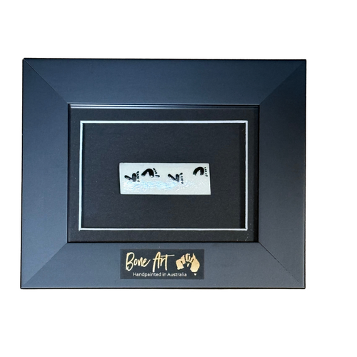 Framed Handpainted Aboriginal Bone Art - Bar (Small)
