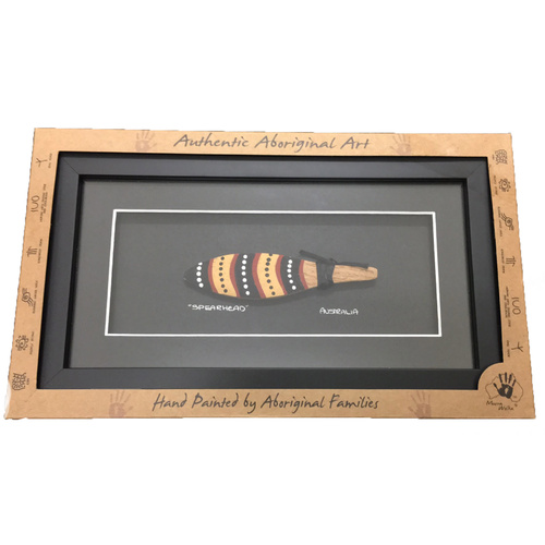 Framed Handpainted Aboriginal Spearhead