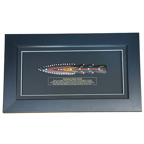 Framed Handpainted Aboriginal Spearhead