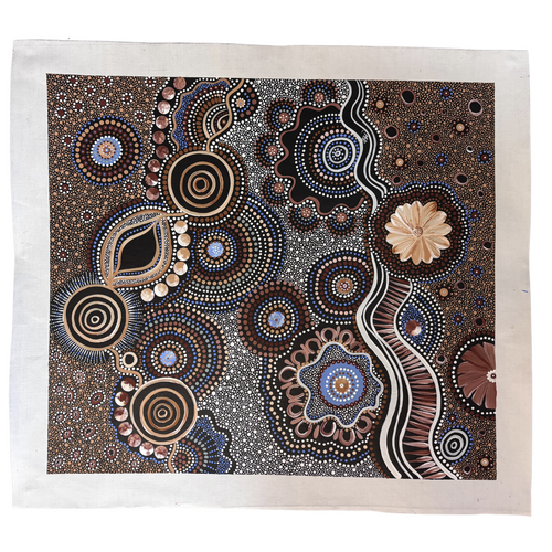 Maree Bradbury Aboriginal Art UNStretched Belgian Linen Canvas (55cm x 49cm) - Back to Country