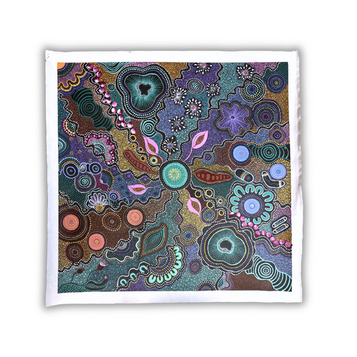 Maree Bradbury Aboriginal Art UNStretched Belgian Linen Canvas (83cm x 83cm) - A Journey Through Country