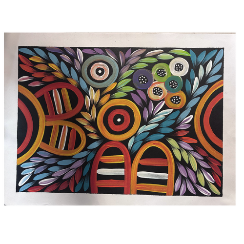 Raintree Aboriginal Art UNStretched Canvas (60cm x45cm) - My Country, Body Painting (Awelye)