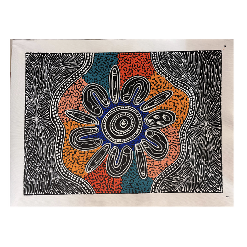 Raintree Aboriginal Art UNStretched Canvas (60cm x 45cm) - Bush Tucker