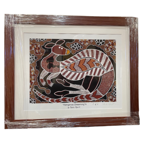 Stephen Hogarth Aboriginal Art Framed Limited Edition Print - Kangaroo Dreaming (No 3 of 5)