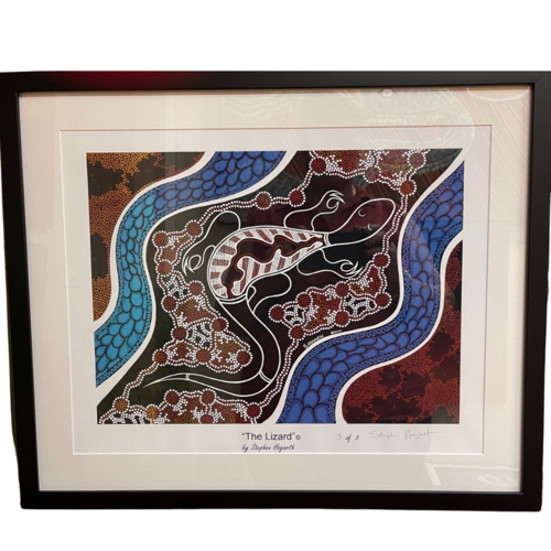 Stephen Hogarth Aboriginal Art Framed Limited Edition Print - The Lizard (No 3 of 5)