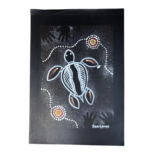 Stephen Hogarth Aboriginal Art A3 UNStretched Canvas (42cm x 29.7cm) - Emu