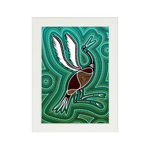 Framed Aboriginal Art PRINT (13cm x 18cm) - BROLGA