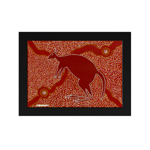 Framed Aboriginal Art PRINT (13cm x 18cm) - Bohra Kangaroo