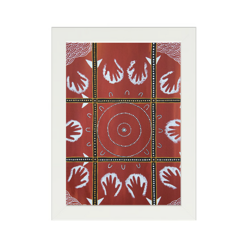 Framed Aboriginal Art PRINT (13cm x 18cm) - Coming Together