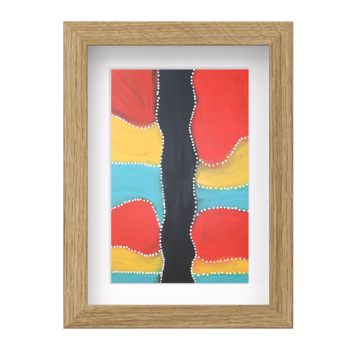 Framed Aboriginal Art PRINT (13cm x 18cm) - Generational Pathways