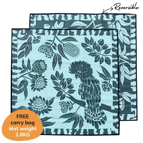 Cockatoo Haven (Forest Green) - Large Square (2.4m x 2.4m) - Recycled Mat
