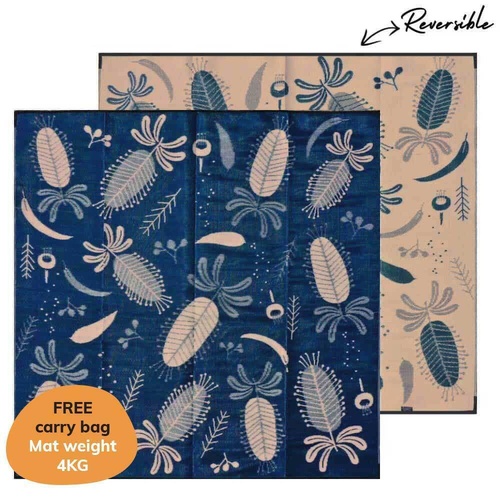 Recycled Mat - Large Square (3m x 3m) - Native Nectar (Navy/Rust)