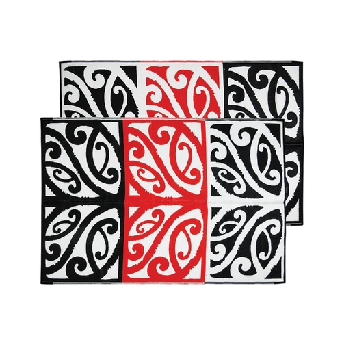 Mangopare (Red/White/Black) Medium [1.8m x 2.7m] - New Zealand Recycled Mat