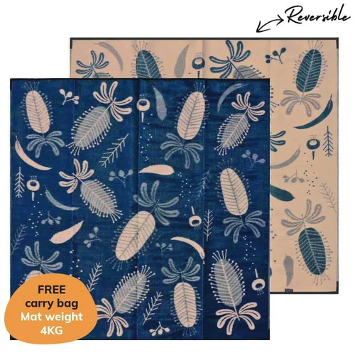 Recycled Plastic Mat [3m x 3m] - Native Nectar (Navy/Rust)