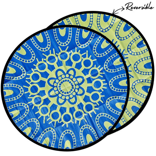 Gather Around [Blue/Lime] - Aboriginal Recycled Plastic Round Mat [3m]