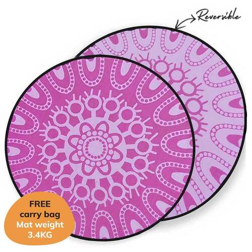 Gather Around [Pinks/Purple] Aboriginal Recycled Plastic Round Mat [3m]