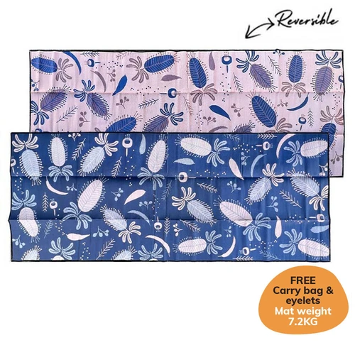 Native Banksia [Blue/Peach] - (2.4m x 6m) - Recycled Plastic Mat