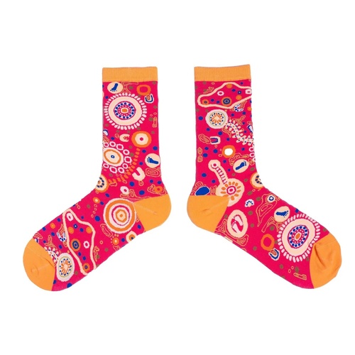 Spencer Flynn WOMEN'S Aboriginal Art Socks - Walk With Us