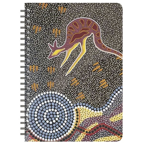 Tobwabba Aboriginal Art A5 Spiral Notebook - Journey of the Coastal Kooris