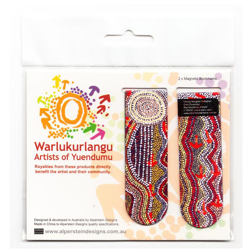 Warlukurlangu Aboriginal Art Magnetic Bookmark Set (2) - Emu Dreaming