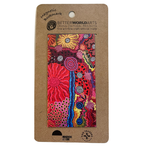 Better World Aboriginal Art CARDBOARD Magnetic Bookmark - Travel Through Country