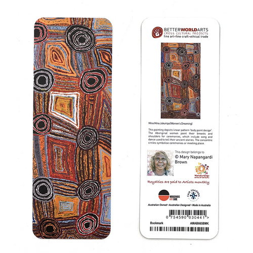 Better World Aboriginal Art Paper Bookmark - Mina Mina Jukurrpa (Women's Dreaming)