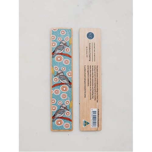Koh Living Aboriginal Art Wooden Bookmark - Kookaburra Dreaming