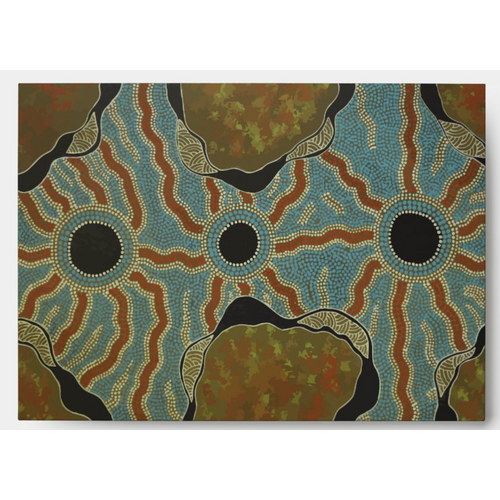 The Cooper Basin (Set 5) - Aboriginal Art designed Linen Envelope (185mm x 135mm)