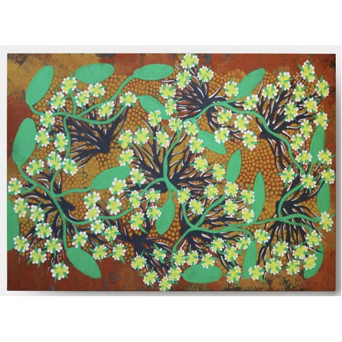 Flowering Bush Banana (Set 5) - Aboriginal Art designed Linen Envelope (185mm x 135mm)