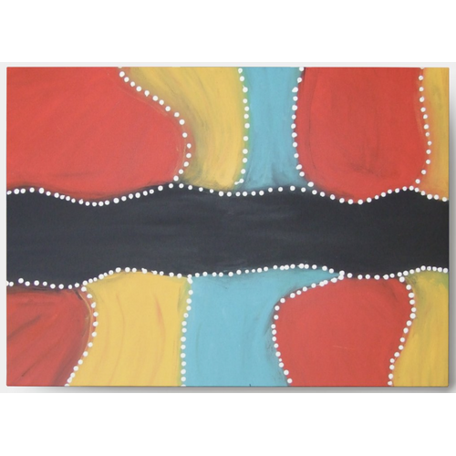 Generational Pathways Set 5) - Aboriginal Art designed Linen Envelope (185mm x 135mm)