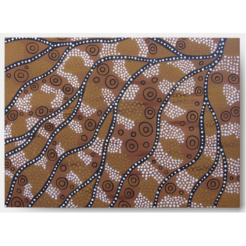 The Rivers Flow (Set 5) - Aboriginal Art designed Linen Envelope (185mm x 135mm) 