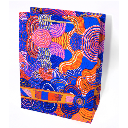 Aboriginal design Handmade Paper Giftbag (Large) - Mulga Country